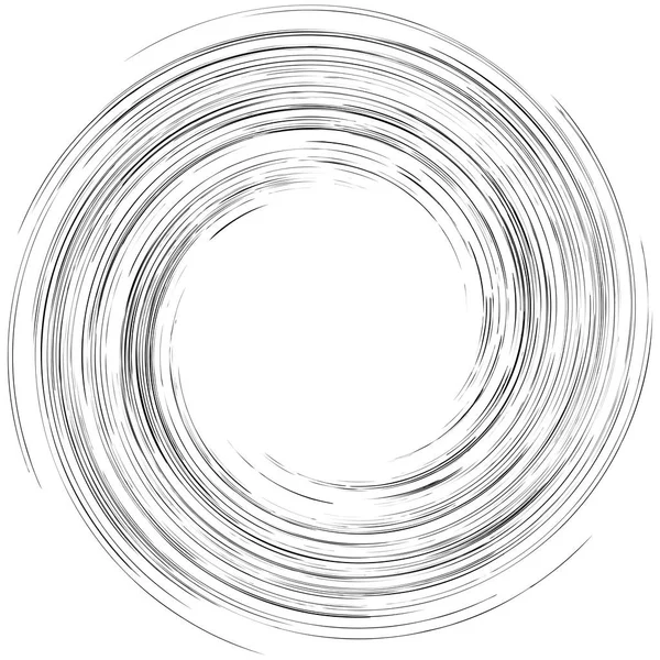 Rotazione Dettagliata Elemento Spirale Whirlpool Effetto Vortice Linee Scoppio Circolari — Vettoriale Stock