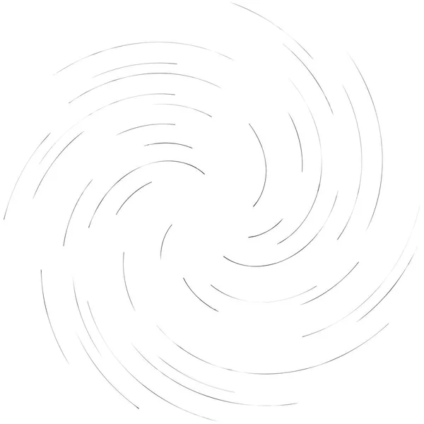 詳細な旋回 スパイラル要素 渦巻き 渦巻き効果 円形の回転バーストライン 旋回ラジアルスポーク コイル 旋回抽象形状 — ストックベクタ