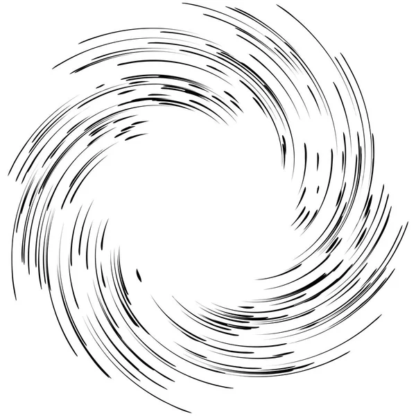 Giro Detallado Elemento Espiral Whirlpool Efecto Remolino Líneas Circulares Rotativas — Archivo Imágenes Vectoriales