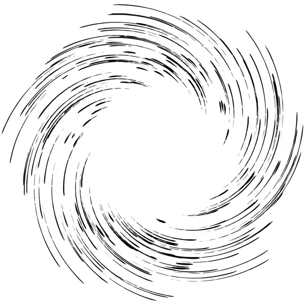 Giro Detallado Elemento Espiral Whirlpool Efecto Remolino Líneas Circulares Rotativas — Vector de stock