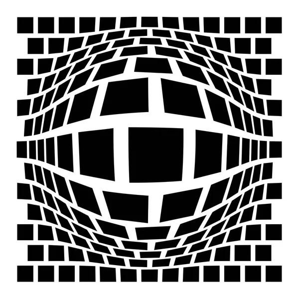 Explosión Circular Globo Convexo Esfera Distorsión Orbital Infle Patrón Diseño — Archivo Imágenes Vectoriales