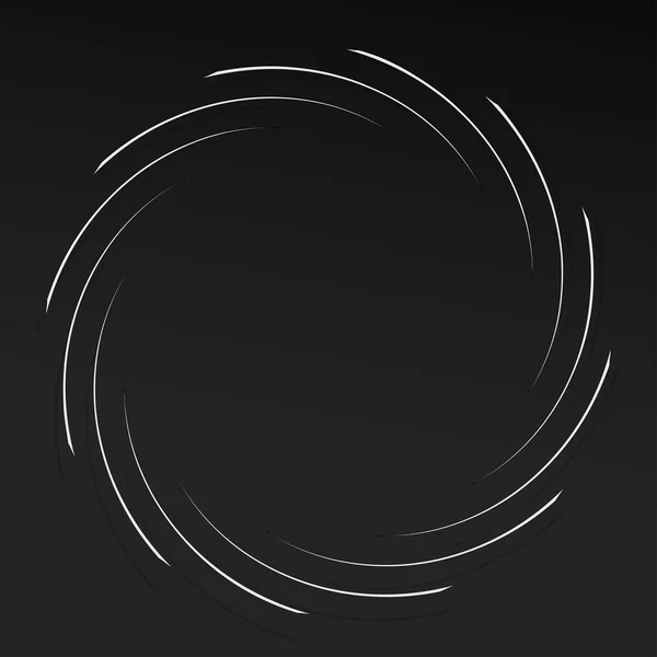 Абстрактная Спираль Поворот Радиальный Завихрение Крутящийся Кривой Волнистые Линии Элемента — стоковый вектор