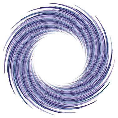 Soyut spiral, büküm. Radyal girdap, kıvrımlı, dalgalı çizgiler elemanı. Dairesel, eşmerkezli döngü deseni. Dön, girdap tasarımı. Kasırga, girdap illüstrasyon