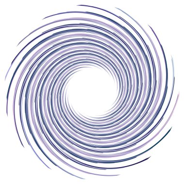 Soyut spiral, büküm. Radyal girdap, kıvrımlı, dalgalı çizgiler elemanı. Dairesel, eşmerkezli döngü deseni. Dön, girdap tasarımı. Kasırga, girdap illüstrasyon