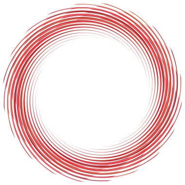 Soyut spiral, büküm. Radyal girdap, kıvrımlı, dalgalı çizgiler elemanı. Dairesel, eşmerkezli döngü deseni. Dön, girdap tasarımı. Kasırga, girdap illüstrasyon