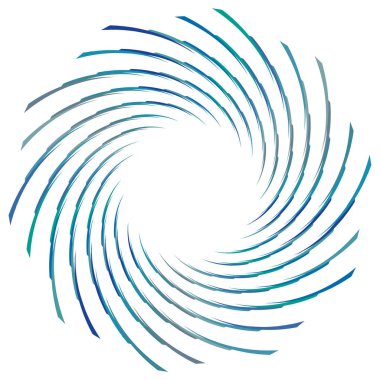Soyut spiral, büküm. Radyal girdap, kıvrımlı, dalgalı çizgiler elemanı. Dairesel, eşmerkezli döngü deseni. Dön, girdap tasarımı. Kasırga, girdap illüstrasyon