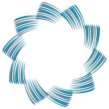 Soyut spiral, büküm. Radyal girdap, kıvrımlı, dalgalı çizgiler elemanı. Dairesel, eşmerkezli döngü deseni. Dön, girdap tasarımı. Kasırga, girdap illüstrasyon