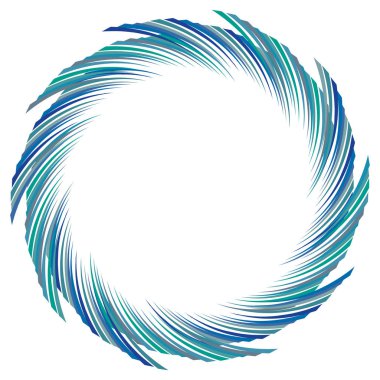 Soyut spiral, büküm. Radyal girdap, kıvrımlı, dalgalı çizgiler elemanı. Dairesel, eşmerkezli döngü deseni. Dön, girdap tasarımı. Kasırga, girdap illüstrasyon