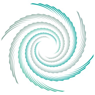 Soyut spiral, büküm. Radyal girdap, kıvrımlı, dalgalı çizgiler elemanı. Dairesel, eşmerkezli döngü deseni. Dön, girdap tasarımı. Kasırga, girdap illüstrasyon
