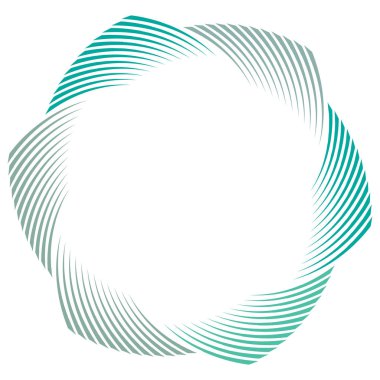 Soyut spiral, büküm. Radyal girdap, kıvrımlı, dalgalı çizgiler elemanı. Dairesel, eşmerkezli döngü deseni. Dön, girdap tasarımı. Kasırga, girdap illüstrasyon