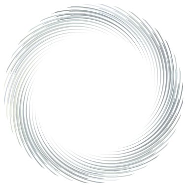 Soyut spiral, büküm. Radyal girdap, kıvrımlı, dalgalı çizgiler elemanı. Dairesel, eşmerkezli döngü deseni. Dön, girdap tasarımı. Kasırga, girdap illüstrasyon