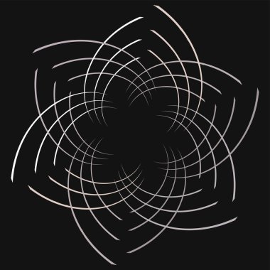 Soyut spiral, büküm. Radyal girdap, kıvrımlı, dalgalı çizgiler elemanı. Dairesel, eşmerkezli döngü deseni. Dön, girdap tasarımı. Kasırga, girdap illüstrasyon