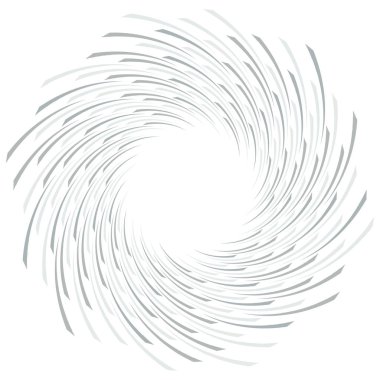 Soyut spiral, büküm. Radyal girdap, kıvrımlı, dalgalı çizgiler elemanı. Dairesel, eşmerkezli döngü deseni. Dön, girdap tasarımı. Kasırga, girdap illüstrasyon