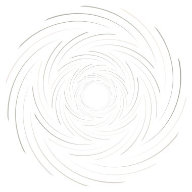 Soyut spiral, büküm. Radyal girdap, kıvrımlı, dalgalı çizgiler elemanı. Dairesel, eşmerkezli döngü deseni. Dön, girdap tasarımı. Kasırga, girdap illüstrasyon