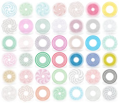 Soyut spiral, büküm. Radyal girdap, kıvrımlı, dalgalı çizgiler elemanı. Dairesel, eşmerkezli döngü deseni. Dön, girdap tasarımı. Kasırga, girdap illüstrasyon