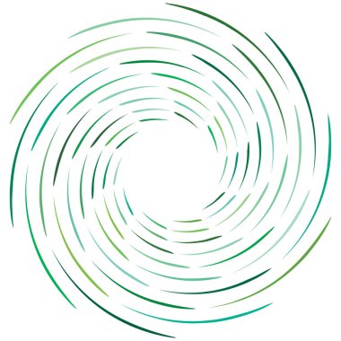 Soyut spiral, büküm. Radyal girdap, kıvrımlı, dalgalı çizgiler elemanı. Dairesel, eşmerkezli döngü deseni. Dön, girdap tasarımı. Kasırga, girdap illüstrasyon