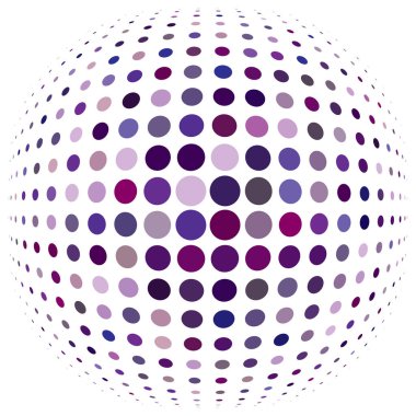 Yarım tonlu nokta, daire, noktalı eleman. Küre, küre veya küre distorsiyon benekli. Diffüz radyal, yayılan şişkinlik, şişkinlik çözgü. Polka-nokta şişirmek tasarım. Dairesel geometrik desen, soyut daireler