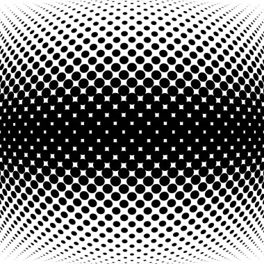 Yarım tonlu nokta. Noktalı, daireler desen. Küre, küre veya küre distorsiyon benekli. Diffüz radyal, yayılan şişkinlik, şişkinlik çözgü. Polka-nokta şişirmek tasarım. Soyut daireler dairesel geometrik desen