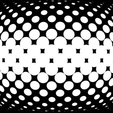 Yarım tonlu nokta. Noktalı, daireler desen. Küre, küre veya küre distorsiyon benekli. Diffüz radyal, yayılan şişkinlik, şişkinlik çözgü. Polka-nokta şişirmek tasarım. Soyut daireler dairesel geometrik desen