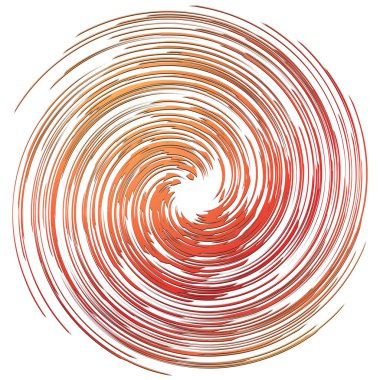 Soyut spiral, büküm. Radyal girdap, kıvrımlı, dalgalı çizgiler elemanı. Dairesel, eşmerkezli döngü deseni. Dön, girdap tasarımı. Kasırga, girdap illüstrasyon