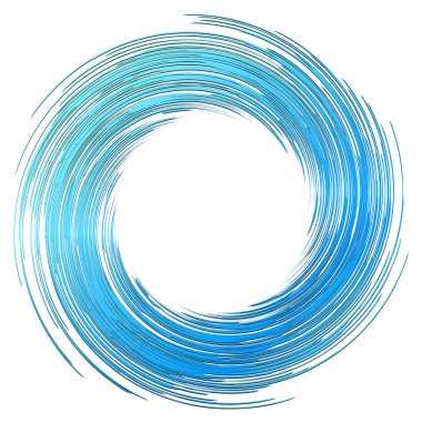 Soyut spiral, büküm. Radyal girdap, kıvrımlı, dalgalı çizgiler elemanı. Dairesel, eşmerkezli döngü deseni. Dön, girdap tasarımı. Kasırga, girdap illüstrasyon