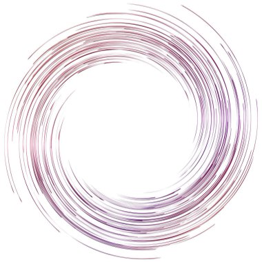 Soyut spiral, büküm. Radyal girdap, kıvrımlı, dalgalı çizgiler elemanı. Dairesel, eşmerkezli döngü deseni. Dön, girdap tasarımı. Kasırga, girdap illüstrasyon