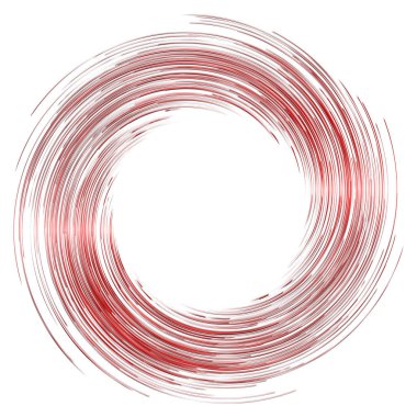 Soyut spiral, büküm. Radyal girdap, kıvrımlı, dalgalı çizgiler elemanı. Dairesel, eşmerkezli döngü deseni. Dön, girdap tasarımı. Kasırga, girdap illüstrasyon