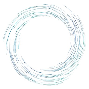 Soyut spiral, büküm. Radyal girdap, kıvrımlı, dalgalı çizgiler elemanı. Dairesel, eşmerkezli döngü deseni. Dön, girdap tasarımı. Kasırga, girdap illüstrasyon