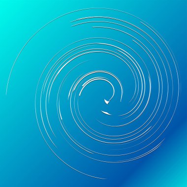 Soyut spiral, büküm. Radyal girdap, kıvrımlı, dalgalı çizgiler elemanı. Dairesel, eşmerkezli döngü deseni. Dön, girdap tasarımı. Kasırga, girdap illüstrasyon