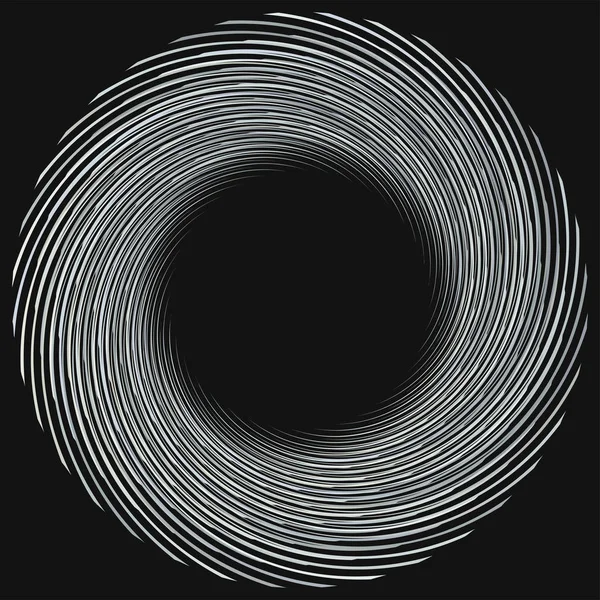 Espiral Abstracta Giro Remolino Radial Curvado Giratorio Elemento Líneas Onduladas — Vector de stock