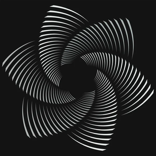 抽象螺旋 径向漩涡 旋转弯曲 波浪线元素 圆形同心环模式 旋转设计 漩涡图 — 图库矢量图片