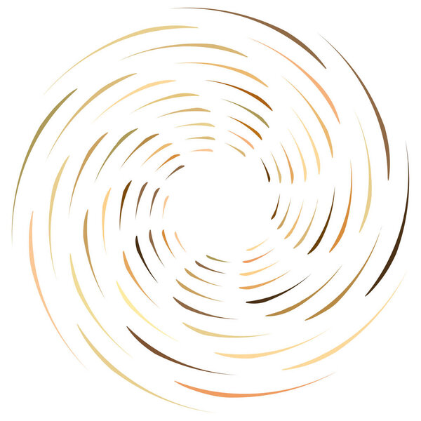 Abstract spiral, twist. Radial swirl, twirl curvy, wavy lines element. Circular, concentric loop pattern. Revolve, whirl design. Whirlwind, whirlpool illustration