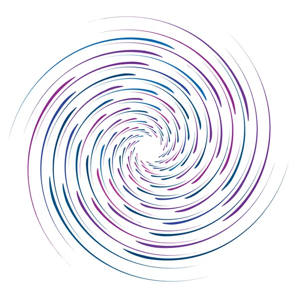 Abstracte Spiraal Twist Radiale Swirl Kronkel Bochtige Golvende Lijnen Element — Stockvector