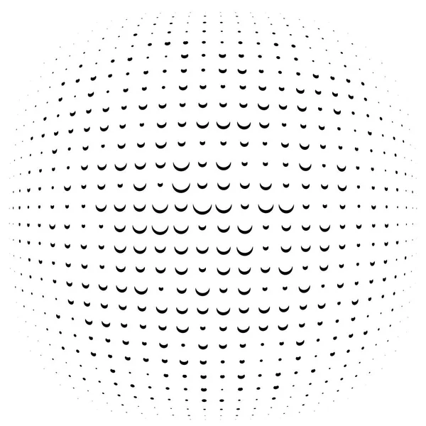 Explosión Circular Globo Convexo Esfera Distorsión Orbital Infle Patrón Diseño — Vector de stock