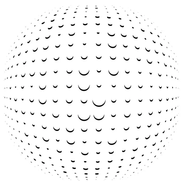 Explosión Circular Globo Convexo Esfera Distorsión Orbital Infle Patrón Diseño — Archivo Imágenes Vectoriales