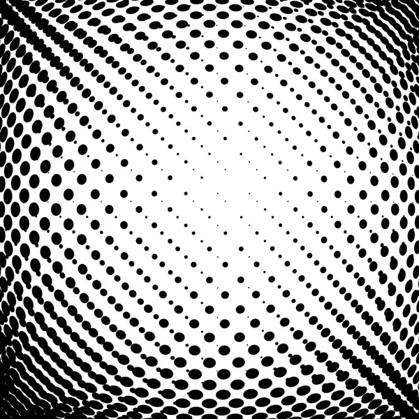 Puntos Medio Tono Patrón Círculos Punteados Esfera Órbita Manchas Distorsión — Archivo Imágenes Vectoriales
