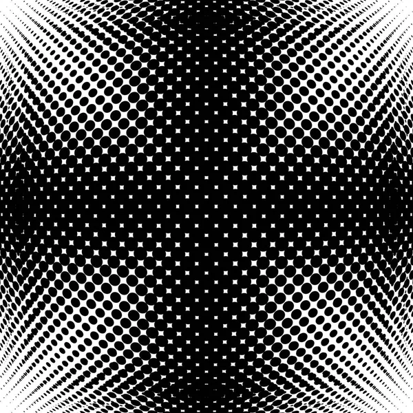 半色调点 圆形图案 球体或球体变形斑点 漫射径向 辐射凸起 膨胀扭曲 波尔卡点膨胀设计 抽象圆圆形几何图案 — 图库矢量图片