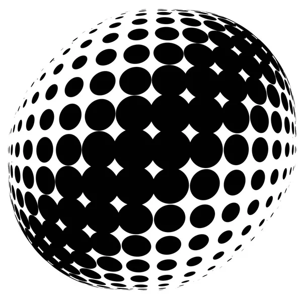 Півтонні Крапки Плямистий Візерунок Кола Сфера Орбіта Або Спотворення Земної — стоковий вектор