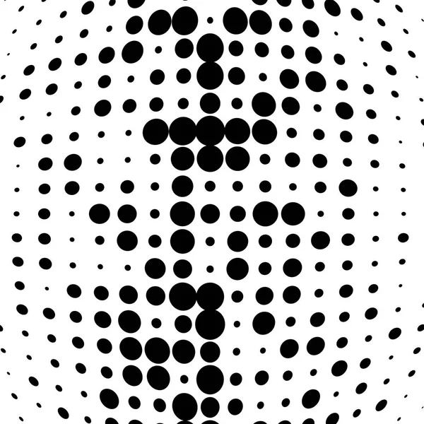 Des Points Demi Tons Dotée Motif Cercles Sphère Orbe Distorsion — Image vectorielle