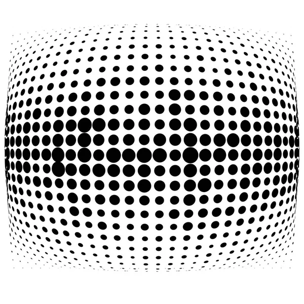 Half Tone Dots Dotted Circles Pattern Sphere Orb Globe Distortion — Stock Vector