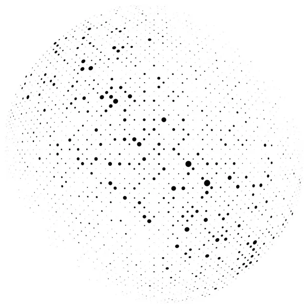 Halve Toon Stippen Gestippelde Cirkels Patroon Bol Bol Globe Vervorming — Stockvector