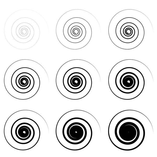 Spirale Abstraite Torsion Tourbillon Radial Courbe Tourbillonnante Élément Lignes Ondulées — Image vectorielle