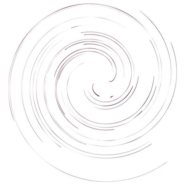 Abstracte Spiraal Twist Radiale Swirl Kronkel Bochtige Golvende Lijnen Element — Stockvector