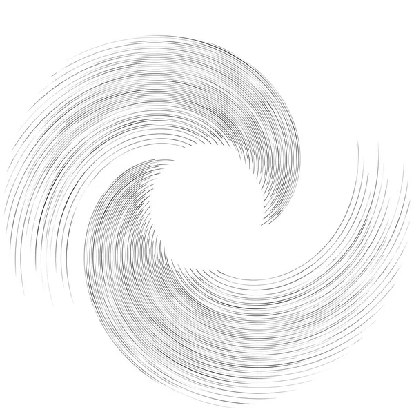 Giro Detallado Elemento Espiral Whirlpool Efecto Remolino Líneas Circulares Rotativas — Vector de stock