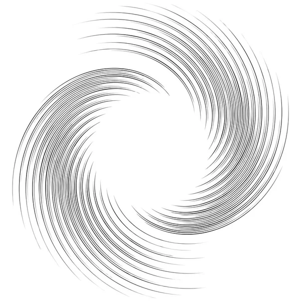 Gedetailleerde Kronkel Spiraal Element Whirlpool Zweefmolen Effect Circulaire Roterende Burst — Stockvector