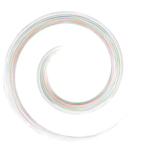 Giro Detallado Elemento Espiral Whirlpool Efecto Remolino Líneas Circulares Rotativas — Vector de stock