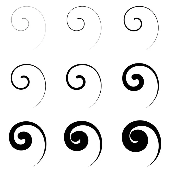 Abstract Spiral Twist Radial Swirl Twirl Curvy Wavy Lines Element Stock Vector