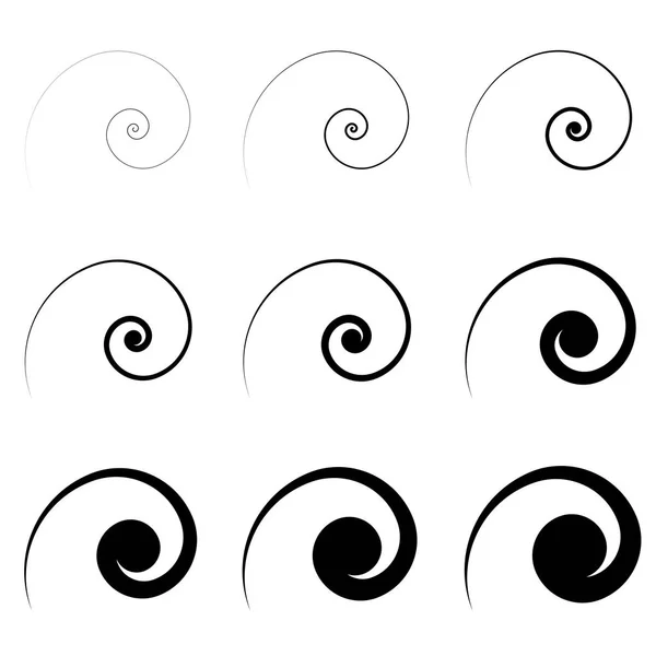 Abstract Spiral Twist Radial Swirl Twirl Curvy Wavy Lines Element Stock Illustration