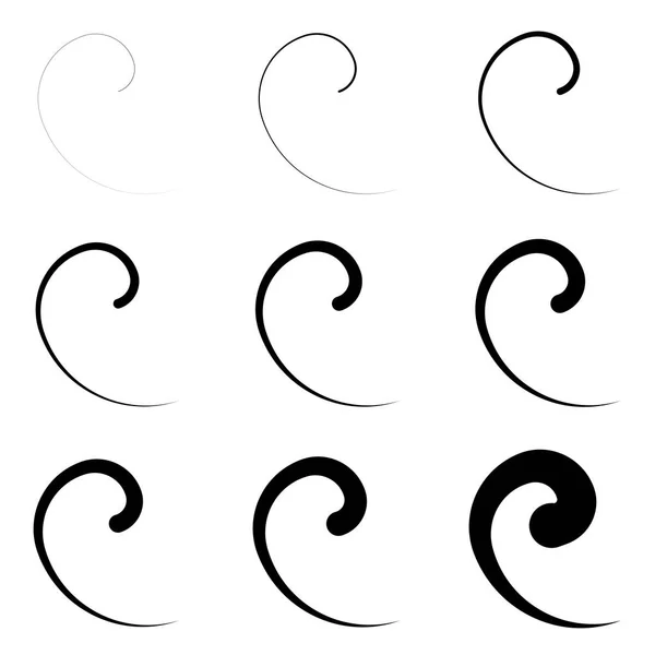 Abstract Spiral Twist Radial Swirl Twirl Curvy Wavy Lines Element Vector Graphics