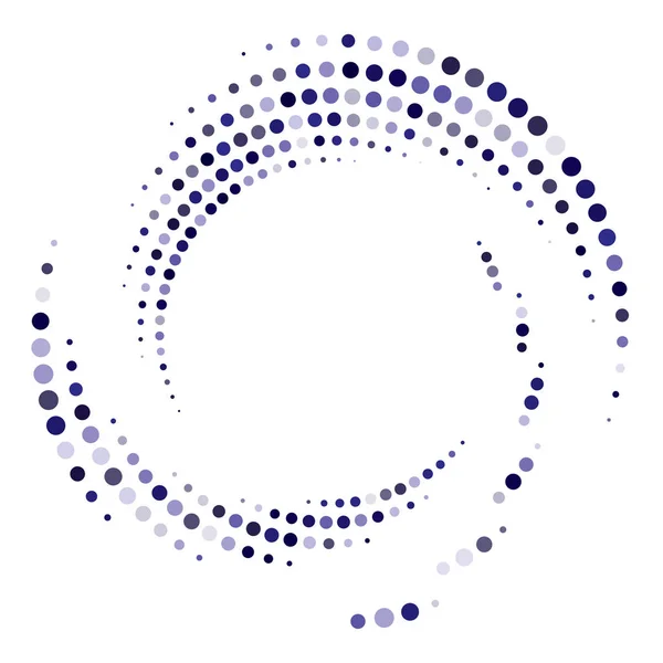 Noktalı Nokta Benekler Soyut Eşmerkezli Daire Spiral Girdap Girdap Elementi — Stok Vektör